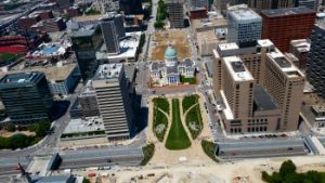 View of the Courthouse from the top of the Gateway Arch
