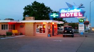Beautiful neon lights at the Blue Swallow