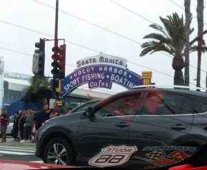 Santa Monica Pier entrance out the back window - as close as we could get!