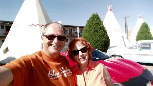 All smiles after a good night's sleep in the wigwam.